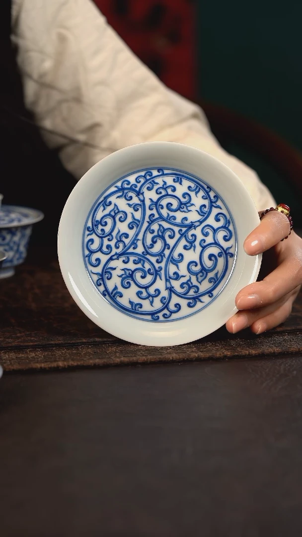 【闪购商品】杯聚澜堂仿明缠枝莲壶承