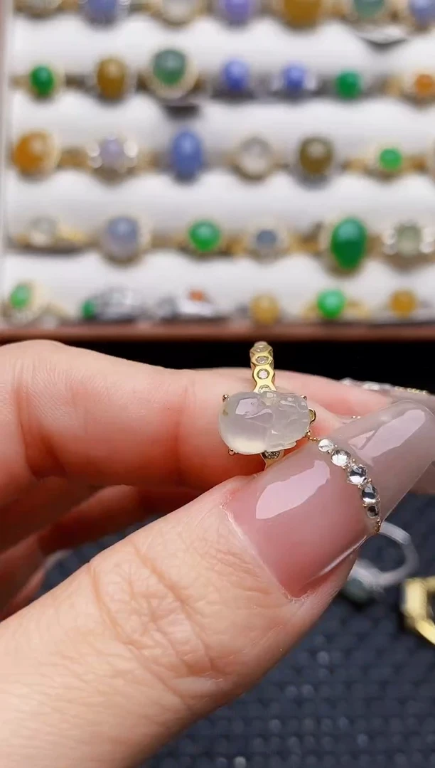 银S925镶嵌戒指翡翠7506