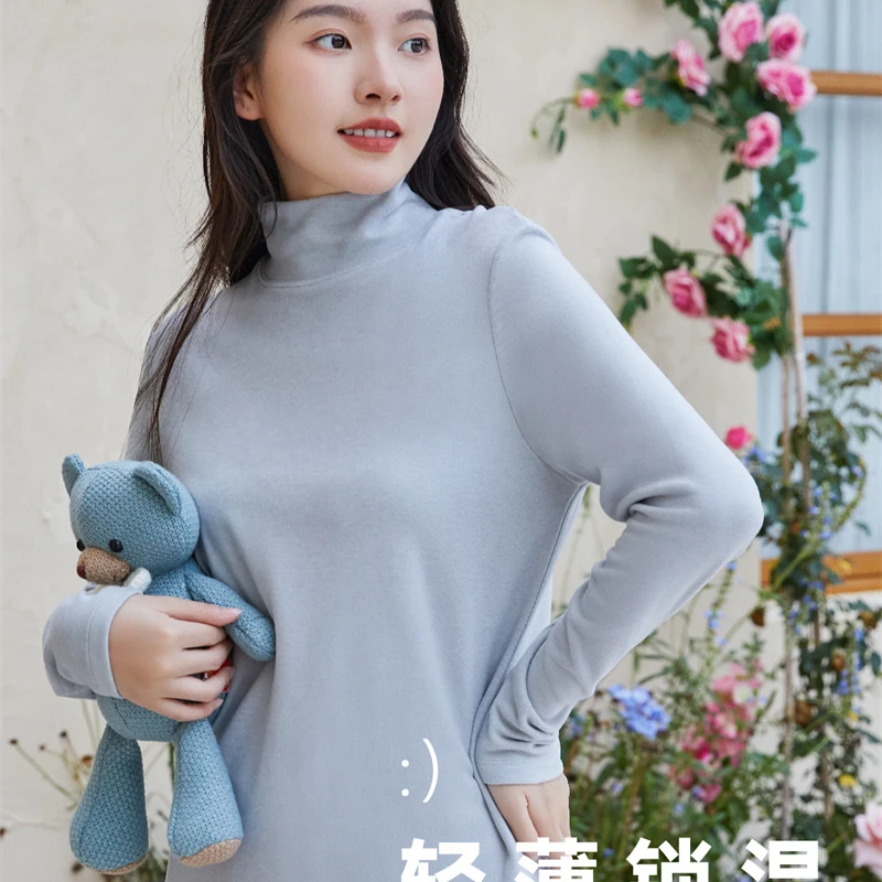 3075 高领打底衫 女秋冬纯色打底衫 舒适保暖