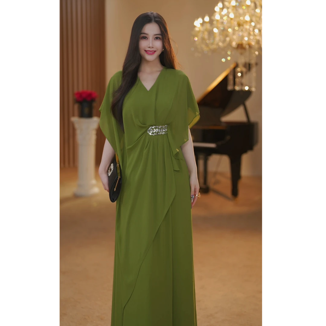 【JOSIE定制】绿光森林 时尚气质高级小众设计感日常连衣裙-YL20216