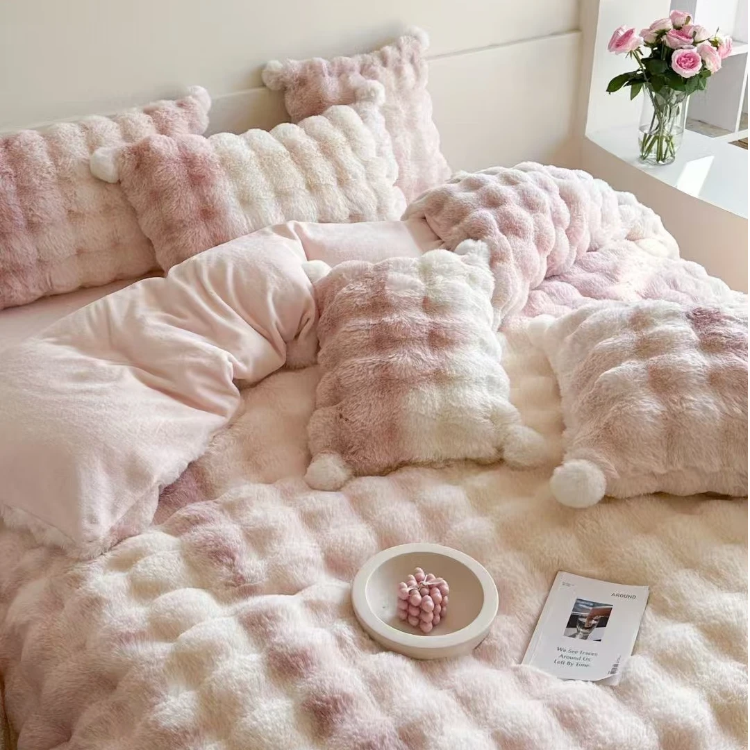 秋冬 | A版380克獭兔毛绒！【泡芙】四件套加厚双面亲肤柔软不起静电