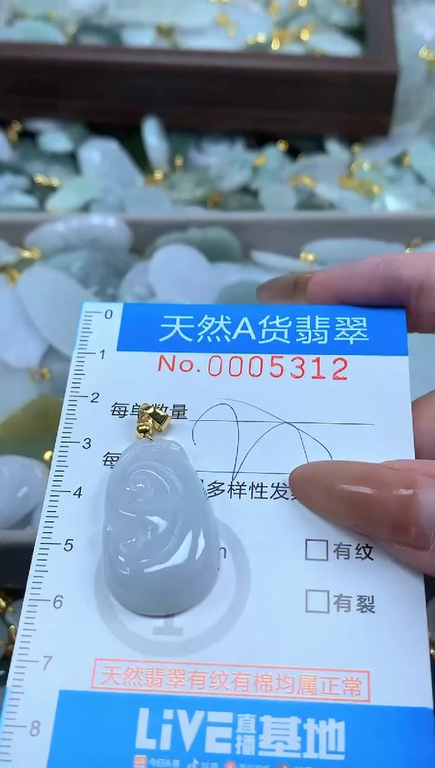 颈饰未镶嵌翡翠净货挂件-5312