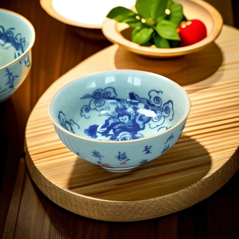 微瑕中式大圣归来陶瓷普洱杯