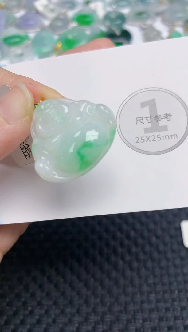 颈饰18K金镶嵌翡翠天然缅甸A货翡翠百元以上9元证书费自理