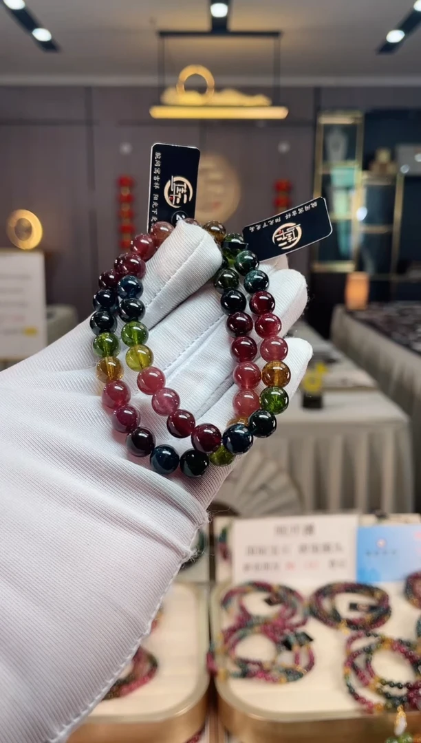 未镶嵌老矿碧玺彩虹单圈手串8mm+碧玺（多样性发一条） xion
