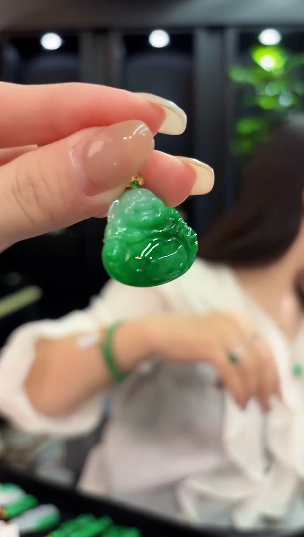 吊坠(不含链)18K金镶嵌翡翠 缅料A货/支持复检/一件