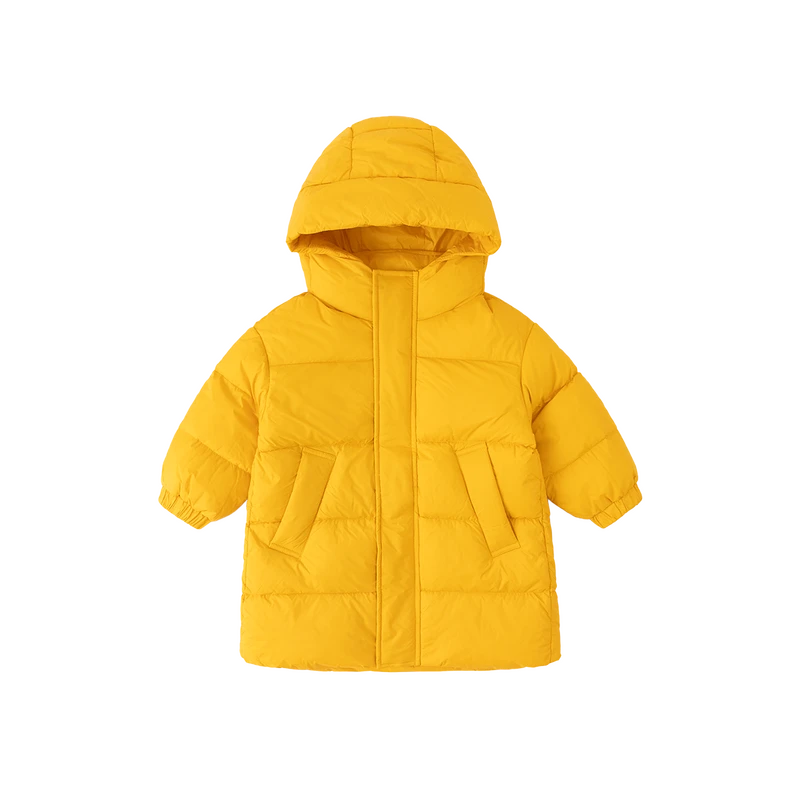 嘟嘟家儿童羽绒服冬季男童中长款红色面包服女童加厚外套新年冬装