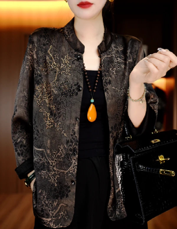 春夏衬衫开衫女时尚显瘦优雅洋气气质休闲印花百搭衬衫V25P062