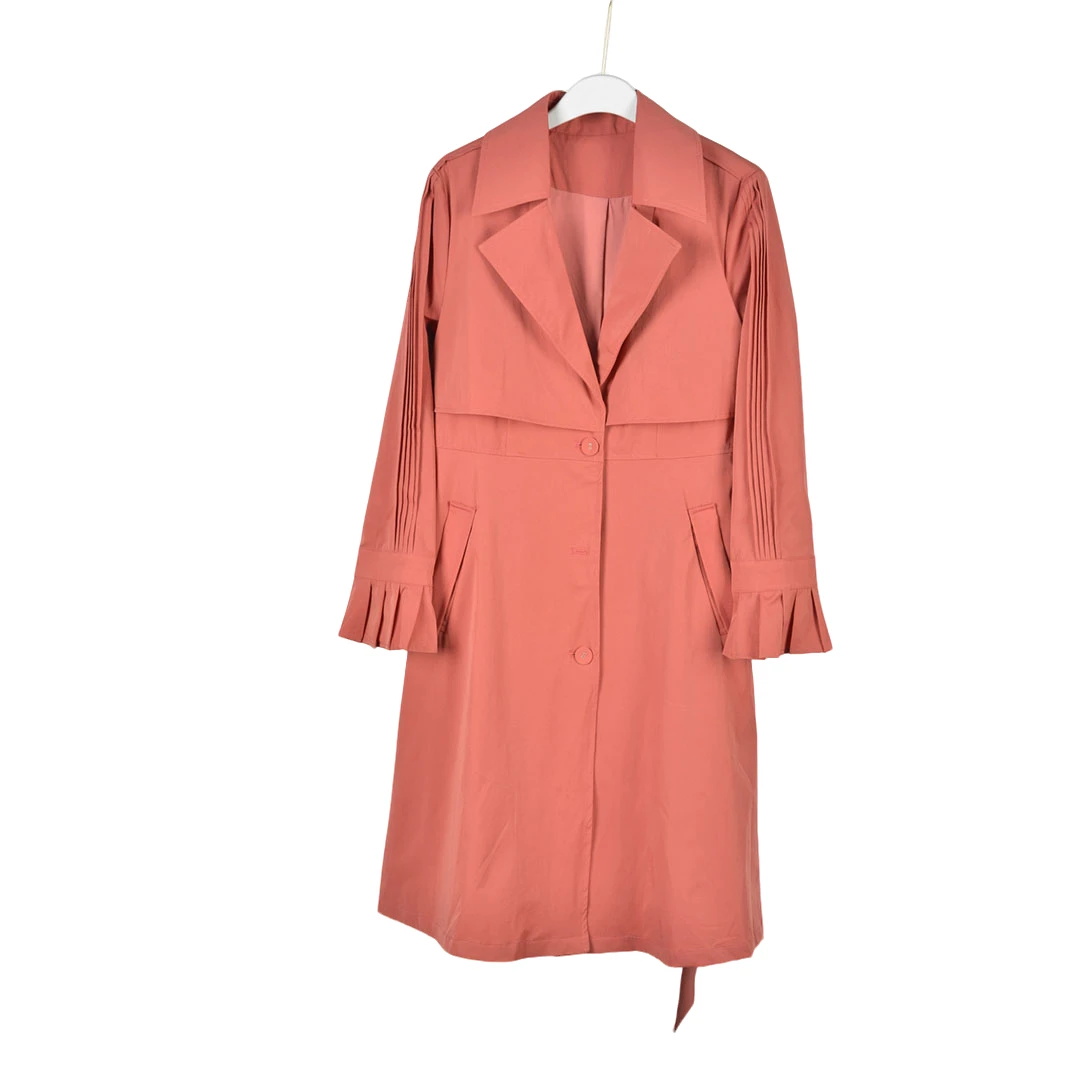 【专柜捡漏F-3】时尚女装DQC-风衣3301-蜜蜡粉正码