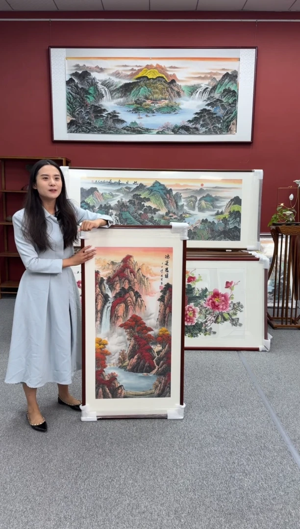 国画手绘  鸿运当头 125*65