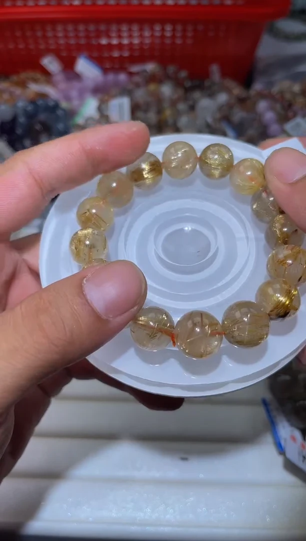 水晶手串未镶嵌L54-13mm板钛金单圈-多样性发其一