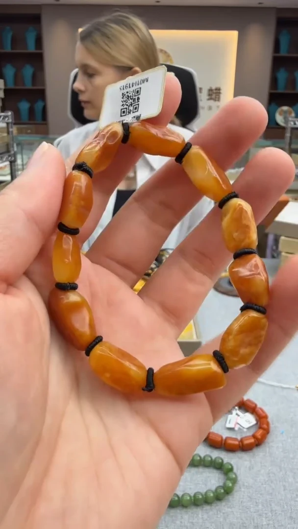 手链琥珀未镶嵌89秒拍号 假一罚三