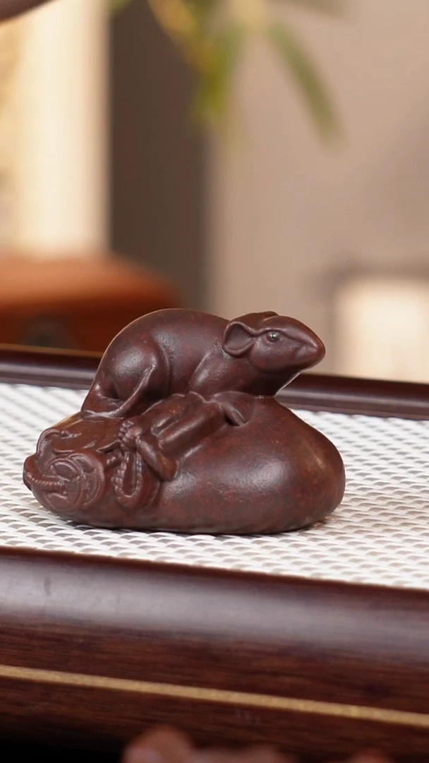 茶壶紫砂茶宠鼠来宝