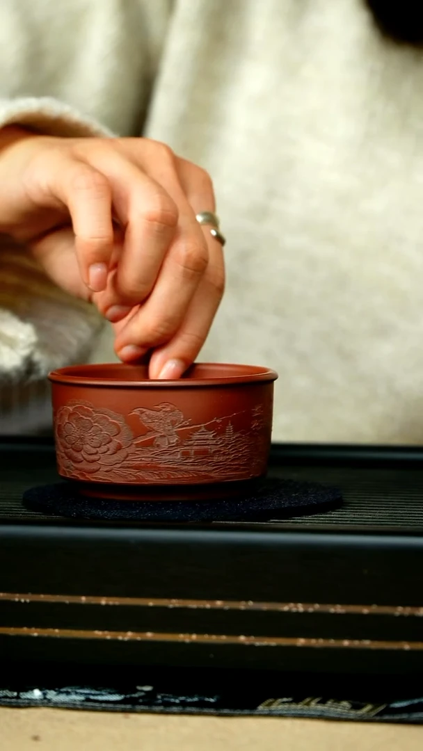 茶杯紫砂普洱主人杯原矿老紫泥  150cc