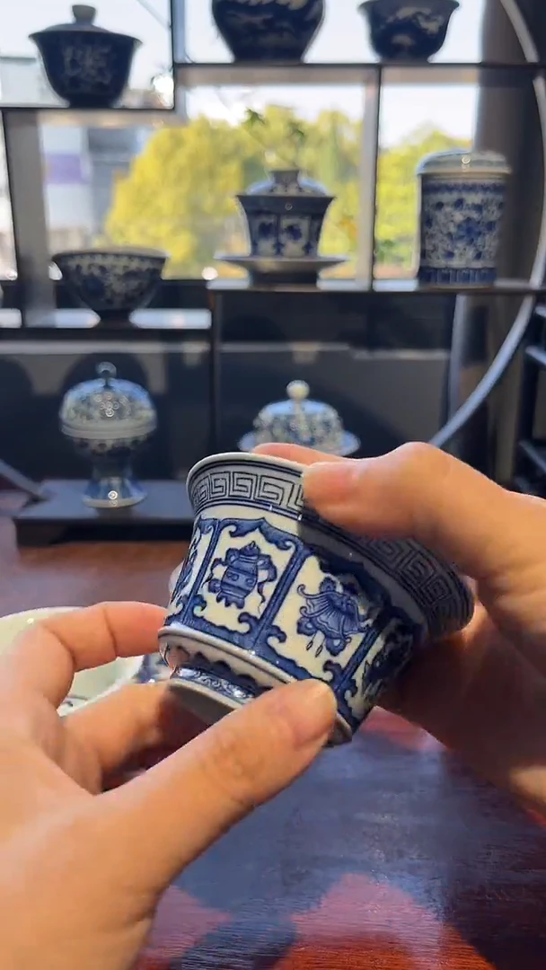 镹曰柴窑手工手绘青花