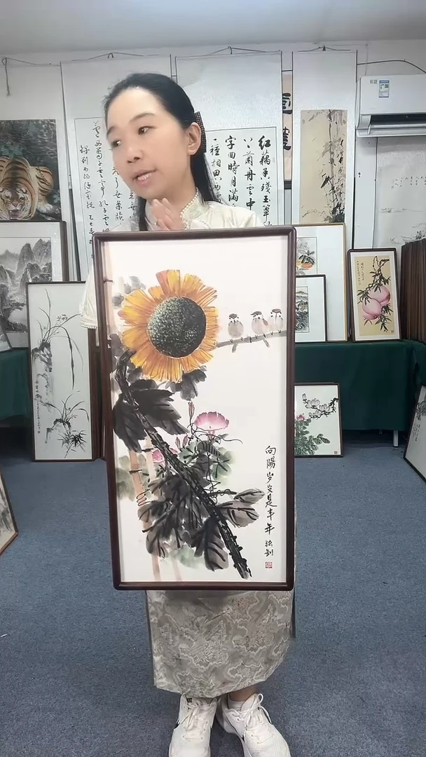 国画35*68实木画框顺丰包邮手绘