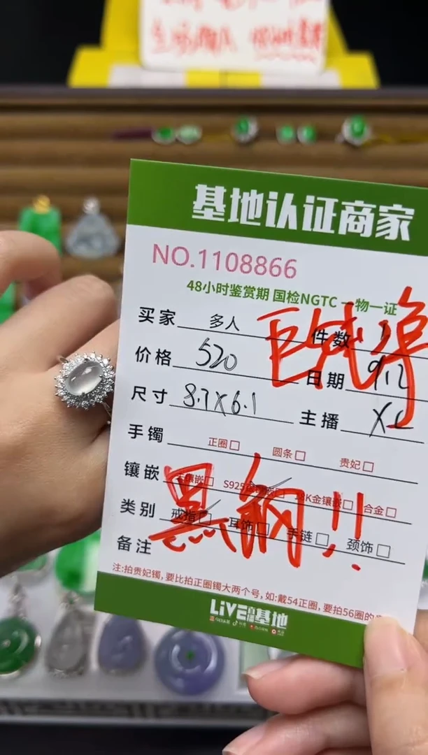 银S925镶嵌戒指翡翠多人