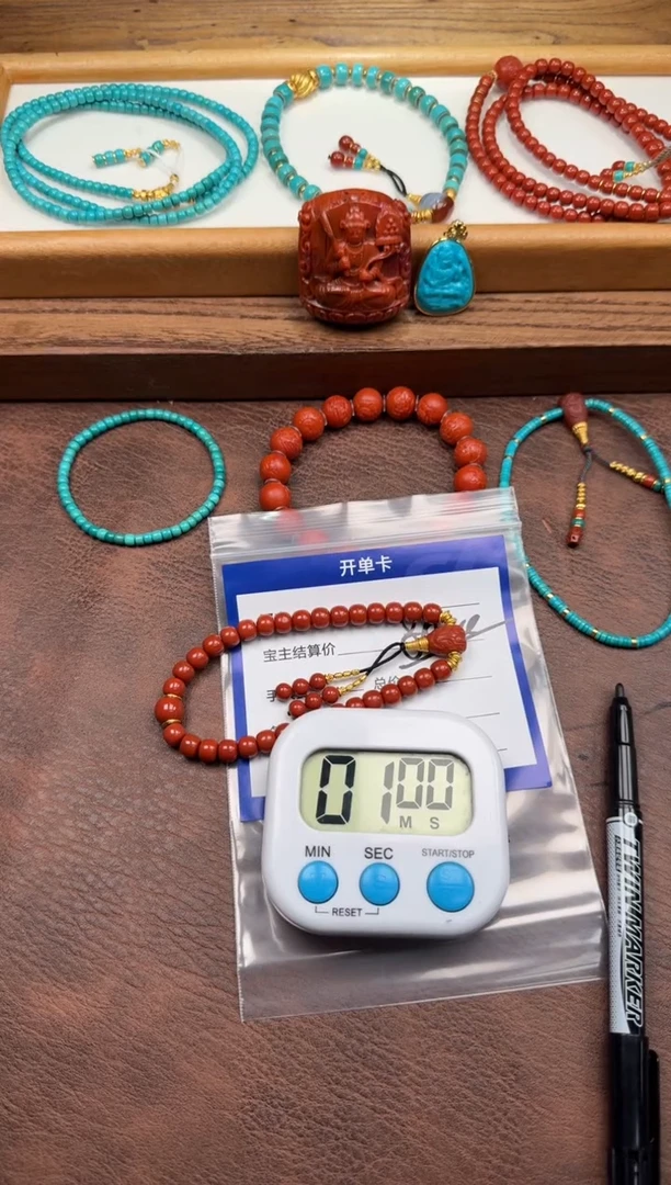 18K金镶嵌配饰配饰南红玛瑙妮***~手串手串