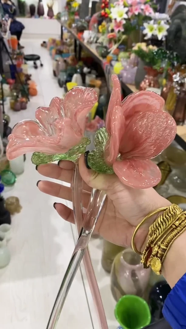 慕忆家手作琉璃花瓶2支