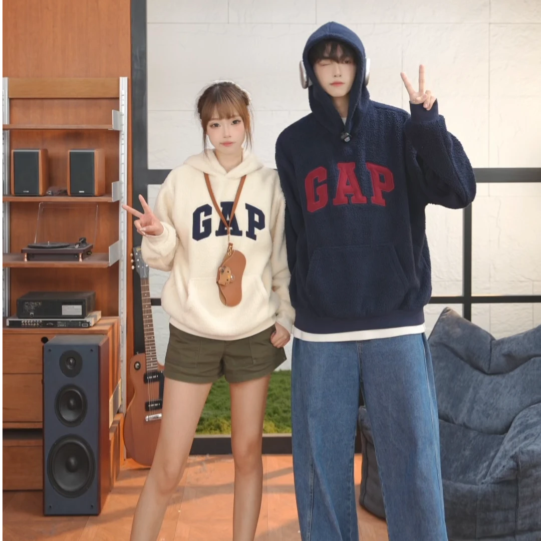 【成毅代言】Gap男女装2025秋季新款logo仿羊羔绒休闲卫衣786506