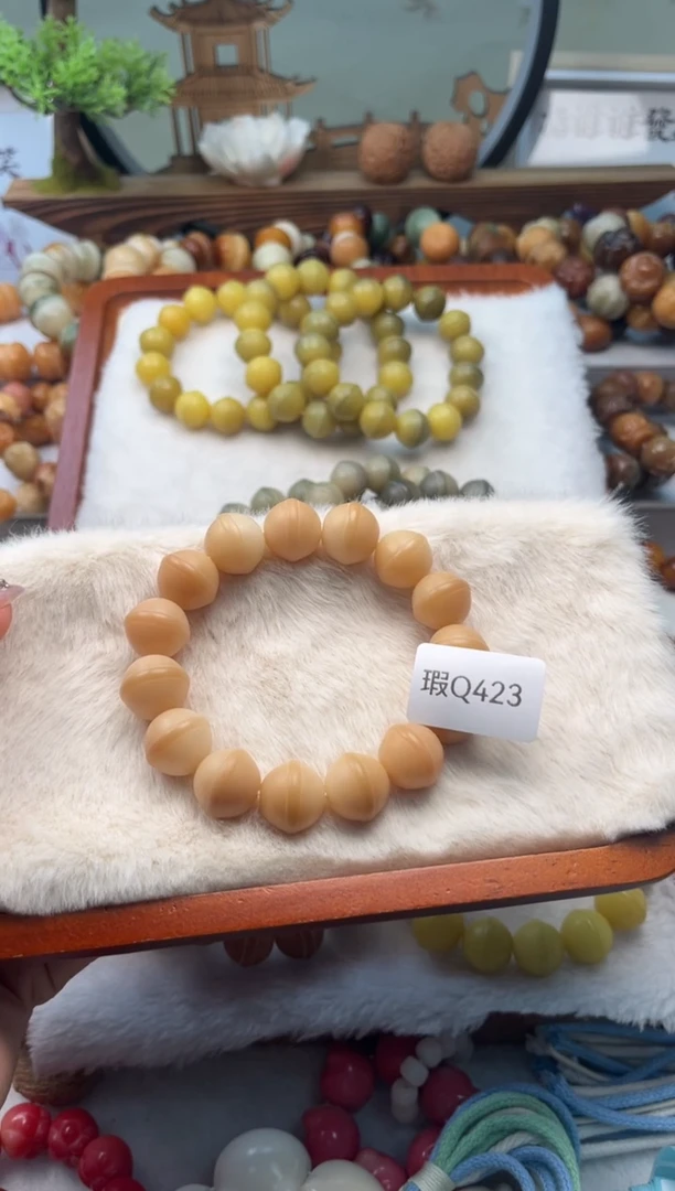 【闪购商品】菩提根/象牙果手串15mm棒棒糖一串瑕Q423