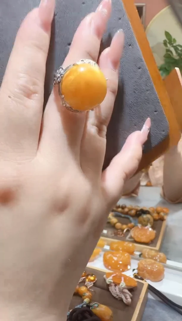 蜜蜡颈饰银S925镶嵌7843天然蜜蜡珠宝奇石全都保真
