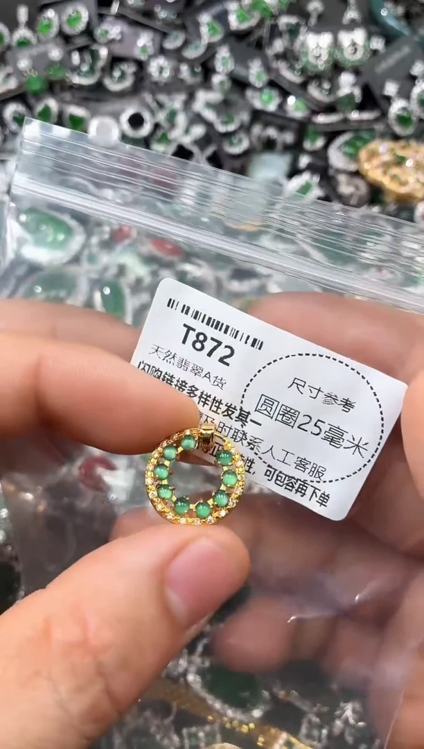 翡翠未镶嵌颈饰T872吊坠