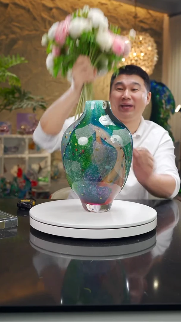 摆件小*设计款璃彩花瓶