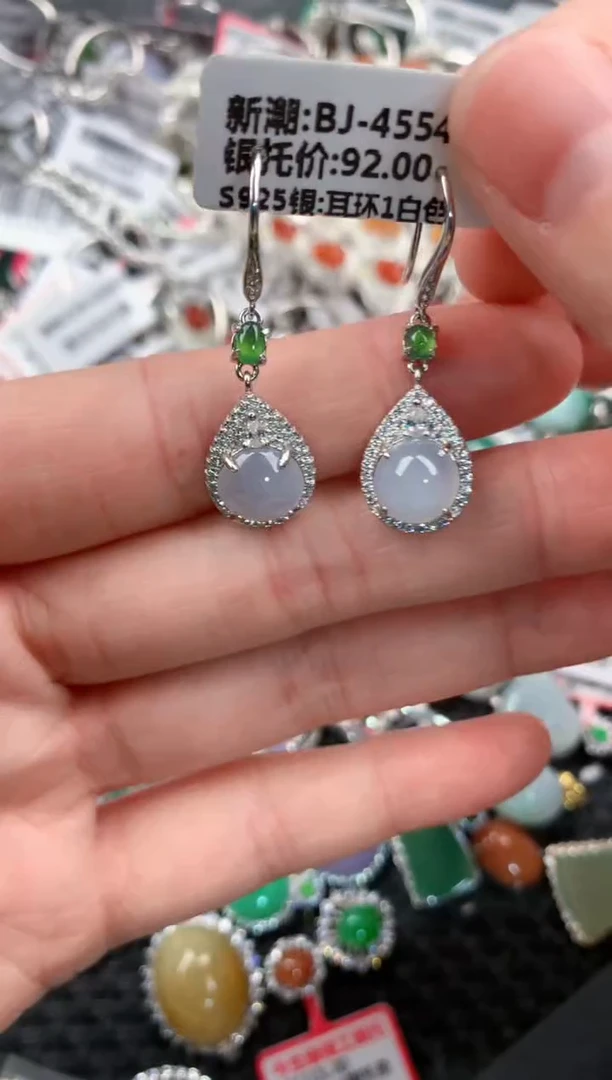 银S925镶嵌戒指翡翠999---1