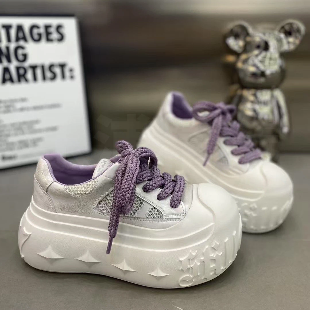 爆款欧货网面轻便大头小白鞋女休闲板鞋2025年夏季时尚百搭面包鞋