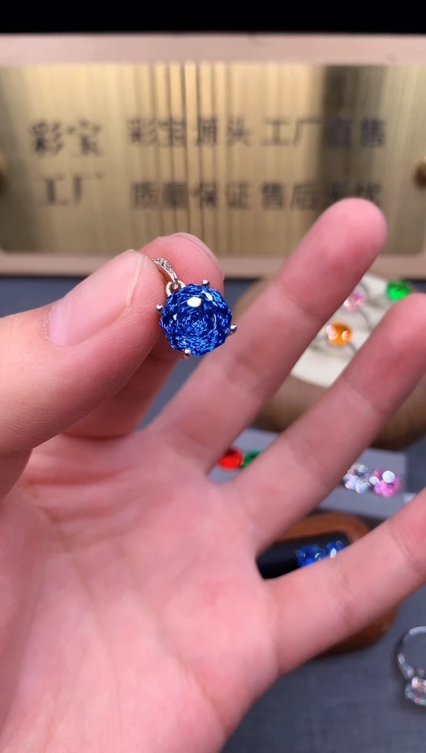 颈饰托帕石银S925镶嵌7854