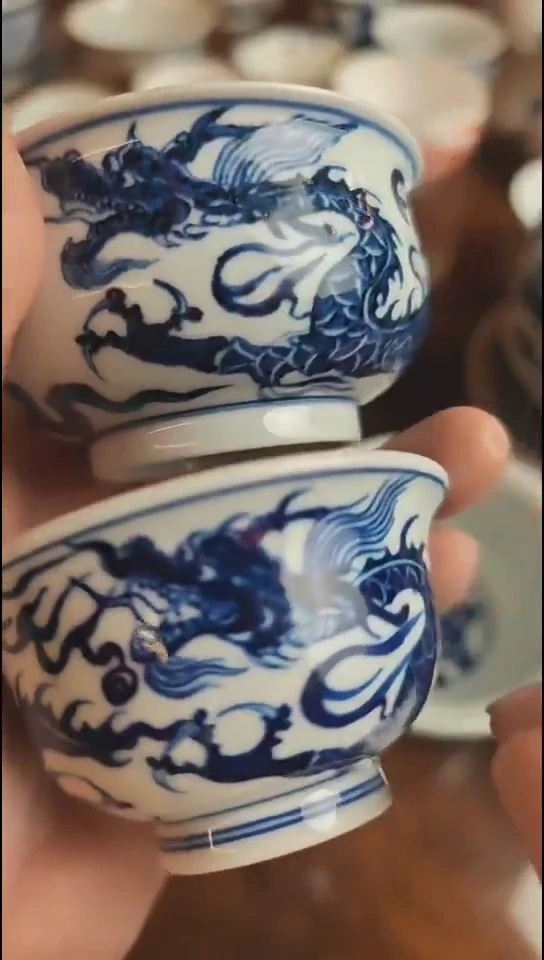 陶诺**易龙纹小压手杯无包装不退换38（2个）