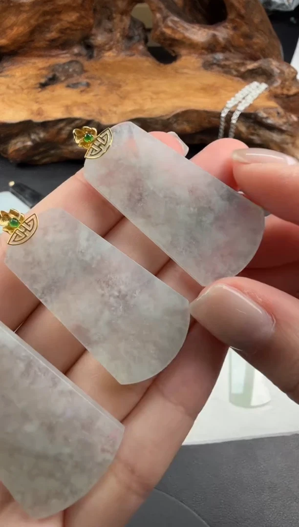 吊坠(不含链)18K金镶嵌翡翠翡翠饰品（多样性发货一件）-87