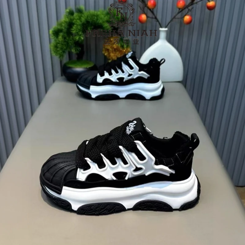 法莎尼亚秋冬运动老爹鞋秋季新款百搭系带休闲男鞋时尚潮流运动鞋