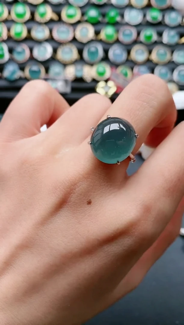 【闪购商品】翡翠戒指银S925镶嵌111111