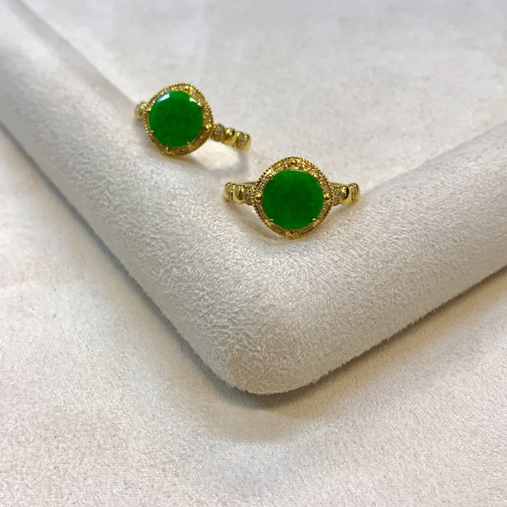 玥集珠宝 18K金翡翠戒指 多样性发货一件 备用