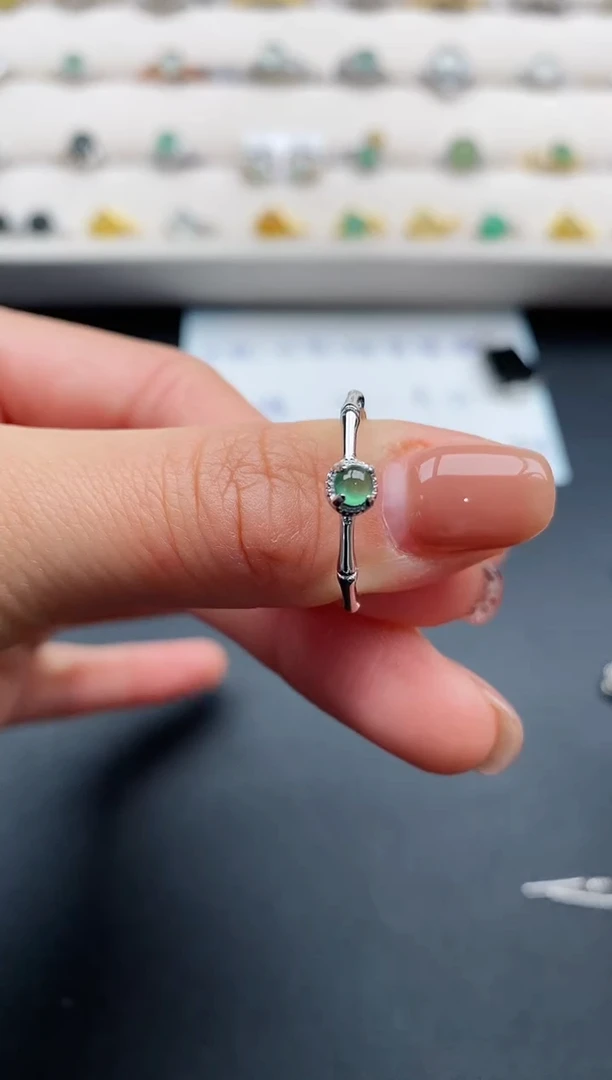 银S925镶嵌戒指翡翠1111111111+2