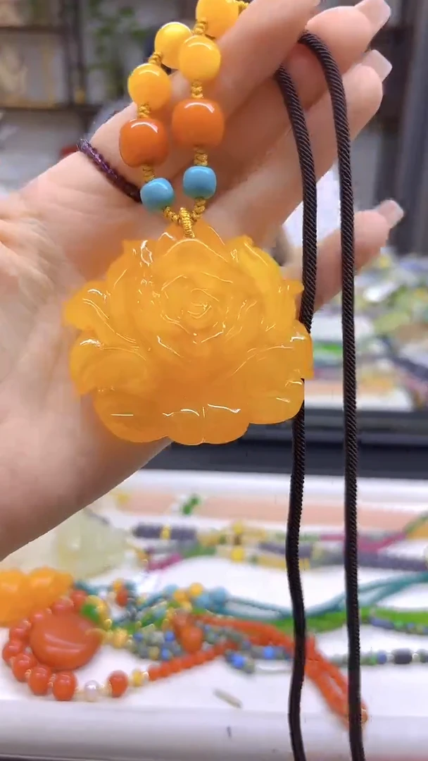 未镶嵌毛衣链蜜蜡DIY款M385