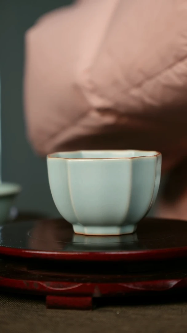 827微微瑕 四方葵口杯 主人杯