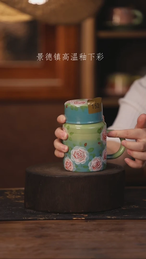 陶瓷景德镇高温釉下手绘陶瓷152