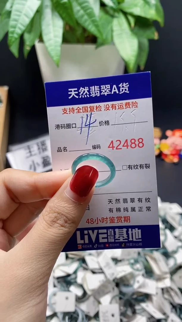 翡翠戒指未镶嵌 天然翡翠戒圈2488