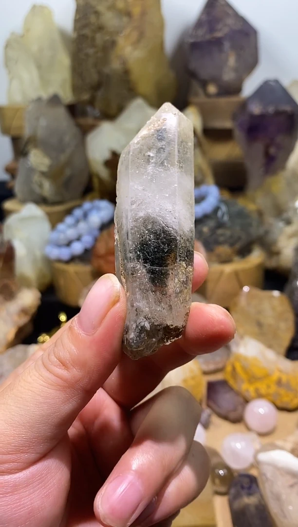 车挂未镶嵌水晶10号55g绿幽灵水晶原石