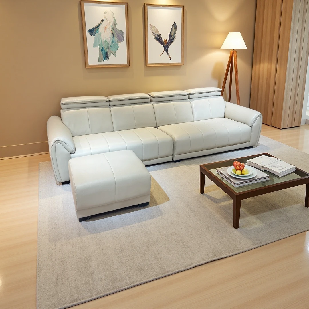 轻奢简约劳伦斯真皮沙发钢琴键意式客厅沙发大小户型功能沙发时尚