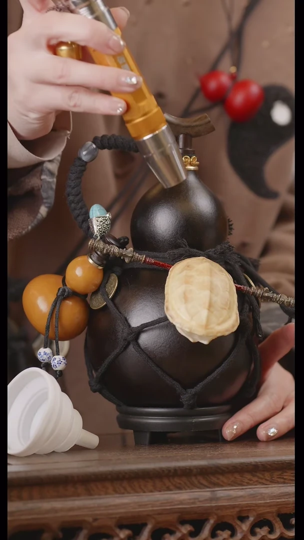 【闪购商品】337号精品天然大漆工艺防渗内胆酒葫芦~