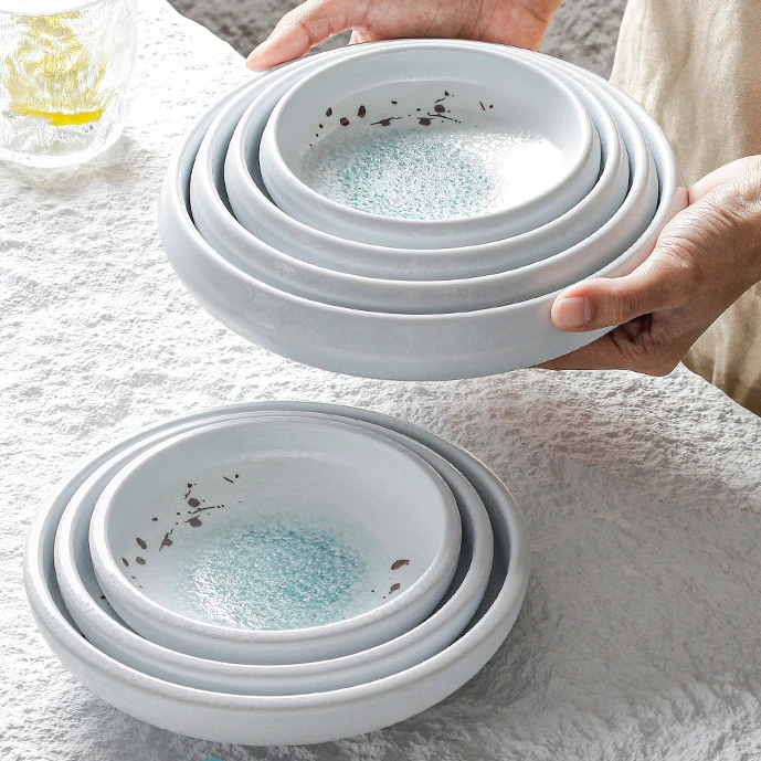 密胺餐具商用仿瓷圆盘酒店饭店配菜塑料盘子圆形菜盘小吃盘凉菜盘