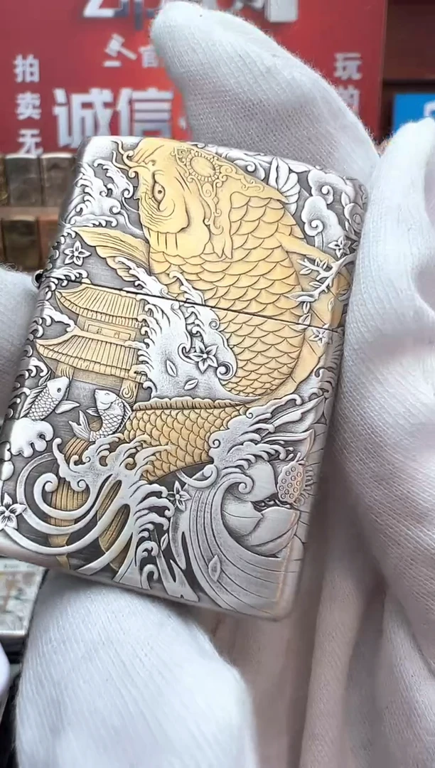 妖月熏银鎏金盔甲鱼跃龙门