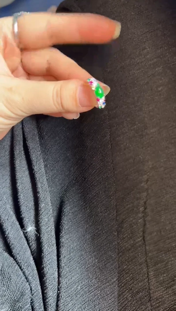 银S925镶嵌戒指翡翠半**甜0282388617