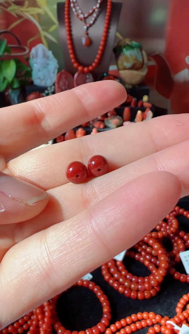 未镶嵌单珠南红玛瑙道**我单珠