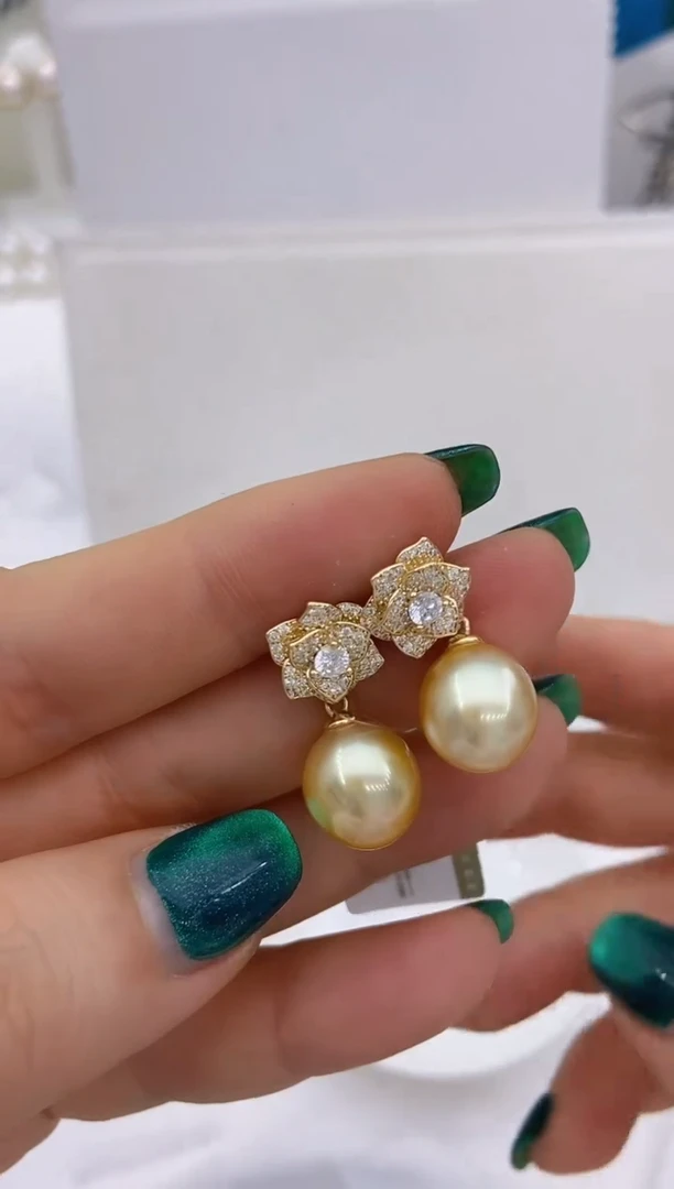 【闪购商品】海水珍珠耳饰银S925镶嵌122 11-12mm