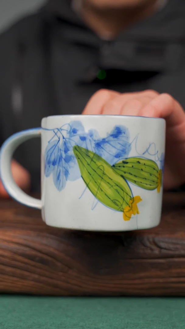 【闪购商品】瓷片60寻一缕瓷香杯釉下手工手绘瓷器